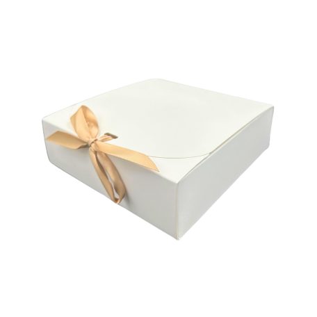 Ajándékdoboz Masnis fehér kocka nagy (16x16x5 cm)