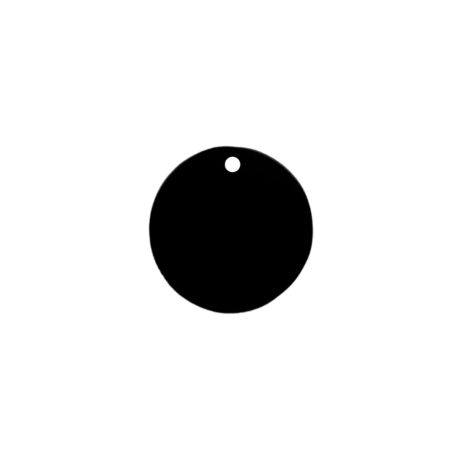 Gravírozott Fém Kutyabiléta kör fekete nagy (40 mm)