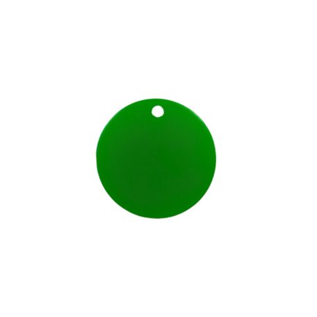 Gravírozott Fém Kutyabiléta kör zöld nagy (40 mm)